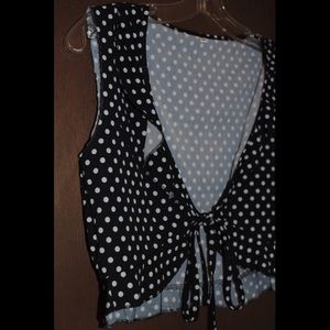 Black and White Polka Crop Top